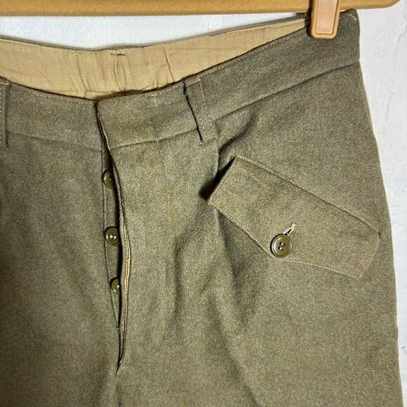 Vintage Italian Wool Army Trousers - Picture 5 of 13